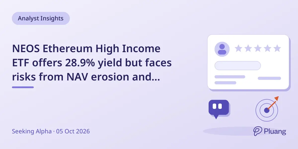 NEOS Ethereum High Income ETF offers 28.9% yield but faces risks from NAV erosion and liquidity issues.