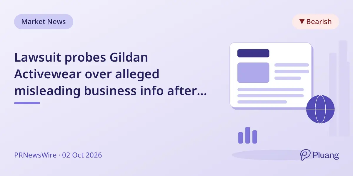Lawsuit probes Gildan Activewear over alleged misleading business info after stock drop.