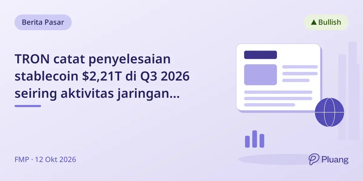 TRON catat penyelesaian stablecoin $2,21T di Q3 2026 seiring aktivitas jaringan meningkat