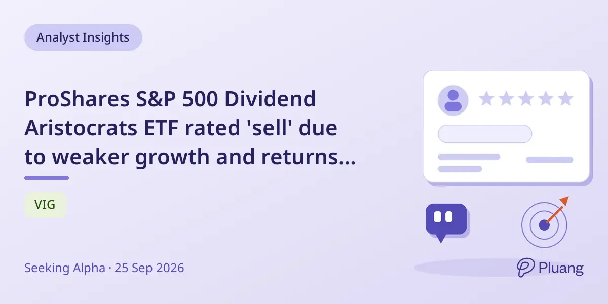 ProShares S&P 500 Dividend Aristocrats ETF rated 'sell' due to weaker growth and returns than peers