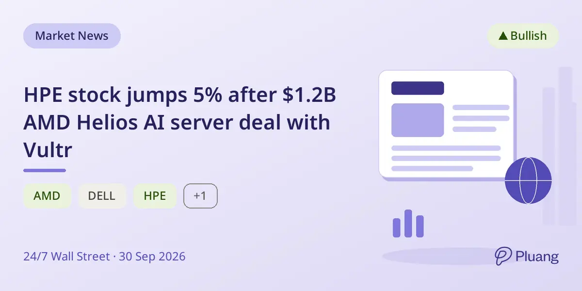 HPE stock jumps 5% after $1.2B AMD Helios AI server deal with Vultr