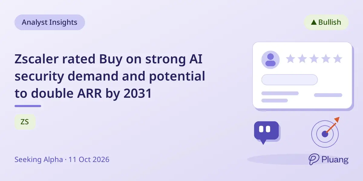 Zscaler rated Buy on strong AI security demand and potential to double ARR by 2031
