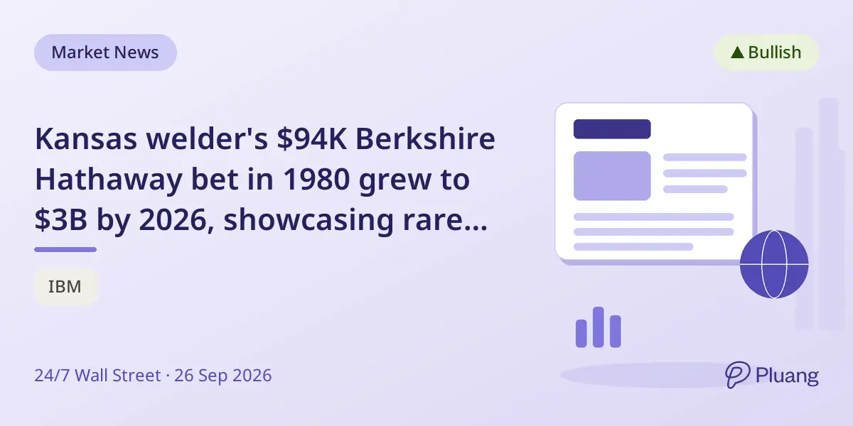 Kansas welder's $94K Berkshire Hathaway bet in 1980 grew to $3B by 2026, showcasing rare long-term investing success.