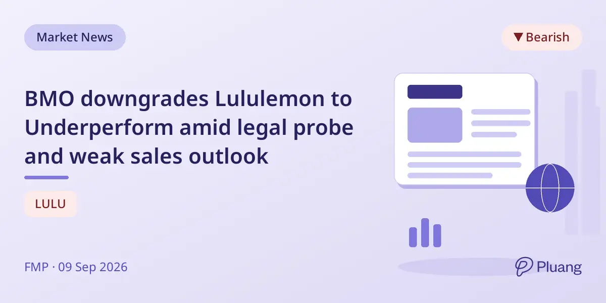 BMO downgrades Lululemon to Underperform amid legal probe and weak sales outlook