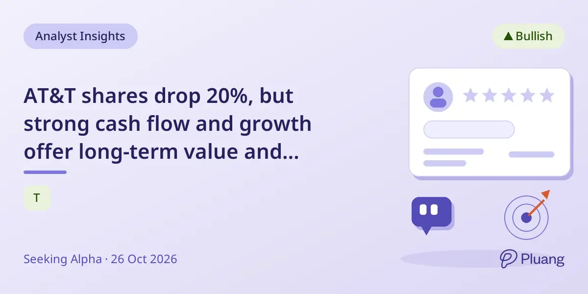 AT&T shares drop 20%, but strong cash flow and growth offer long-term value and dividend potential.