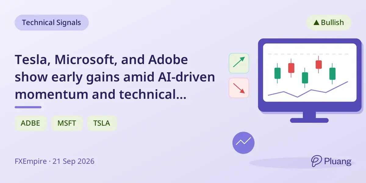 Tesla, Microsoft, and Adobe show early gains amid AI-driven momentum and technical signals.