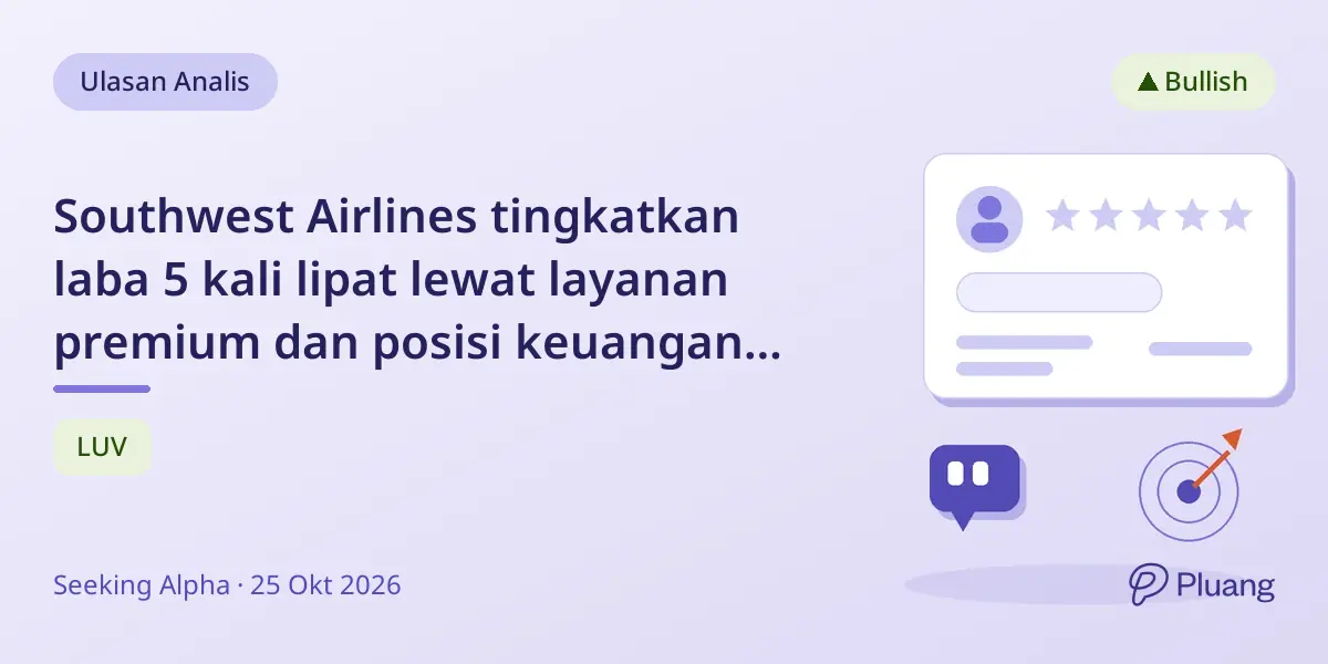 Southwest Airlines tingkatkan laba 5 kali lipat lewat layanan premium dan posisi keuangan kuat