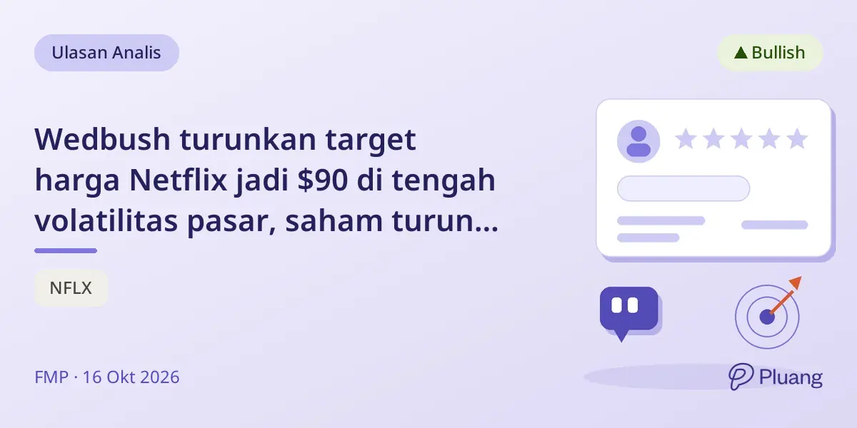 Wedbush turunkan target harga Netflix jadi $90 di tengah volatilitas pasar, saham turun 20% YTD.