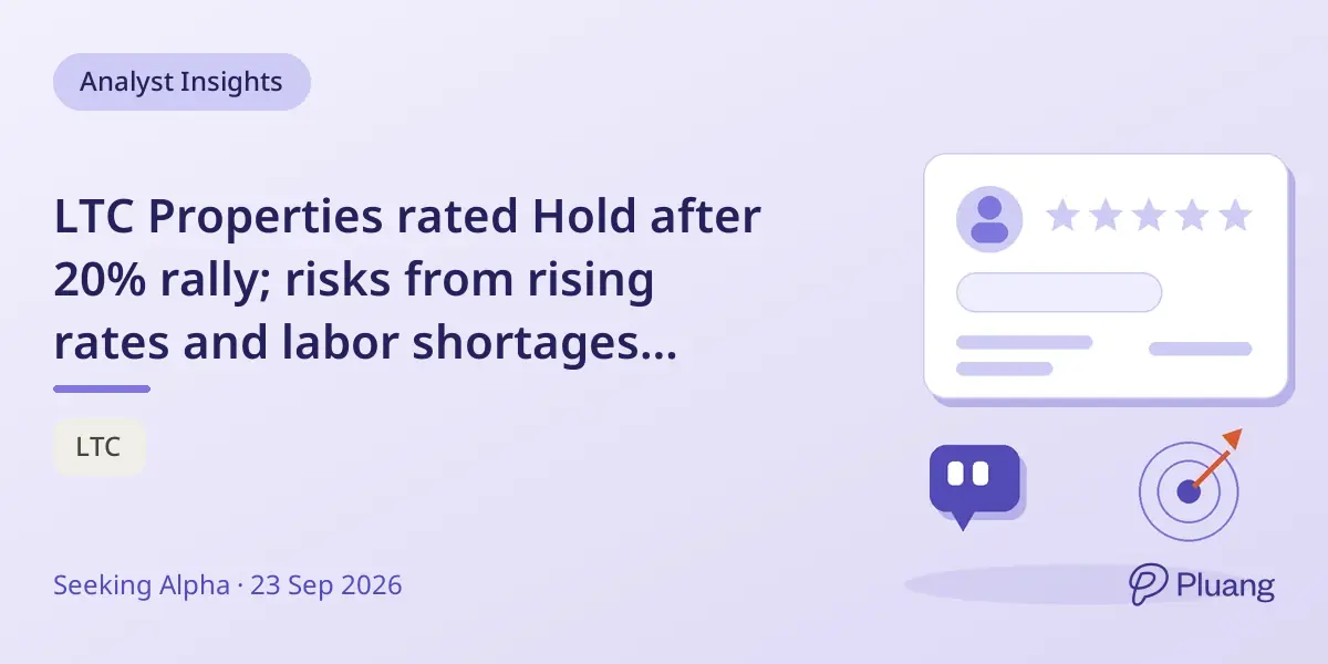 LTC Properties rated Hold after 20% rally; risks from rising rates and labor shortages weigh on future growth.