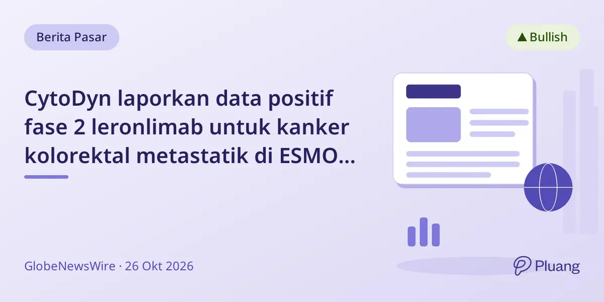 CytoDyn laporkan data positif fase 2 leronlimab untuk kanker kolorektal metastatik di ESMO 2026