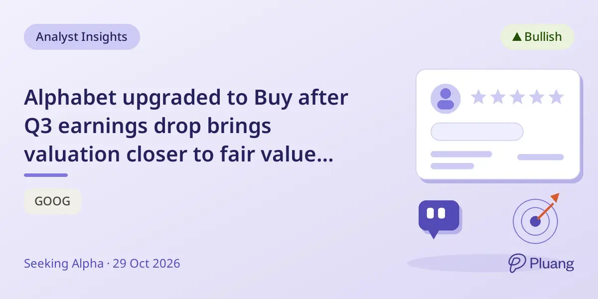 Alphabet upgraded to Buy after Q3 earnings drop brings valuation closer to fair value despite risks.