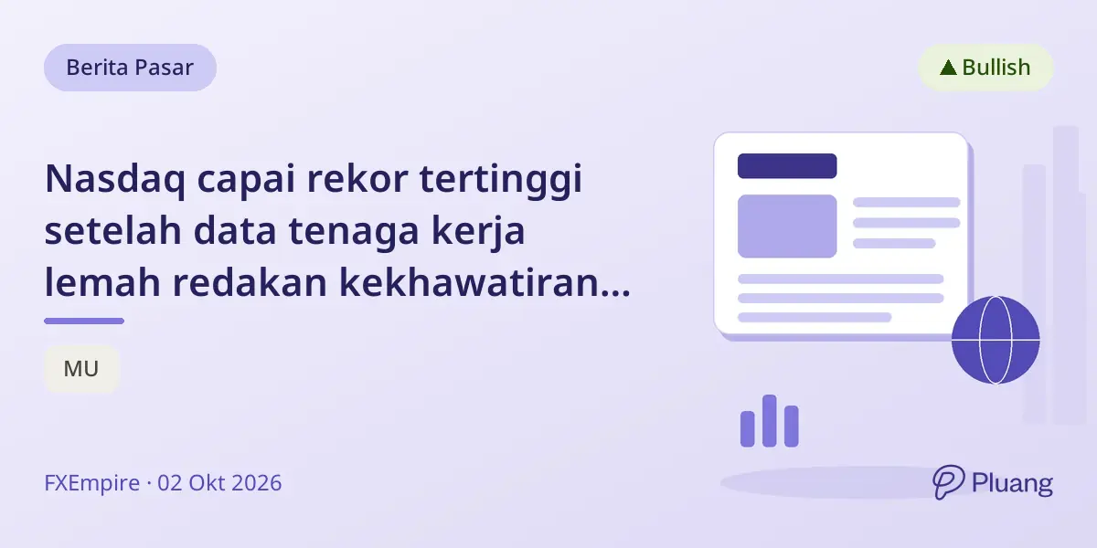 Nasdaq capai rekor tertinggi setelah data tenaga kerja lemah redakan kekhawatiran kenaikan suku bunga dan harga minyak turun.
