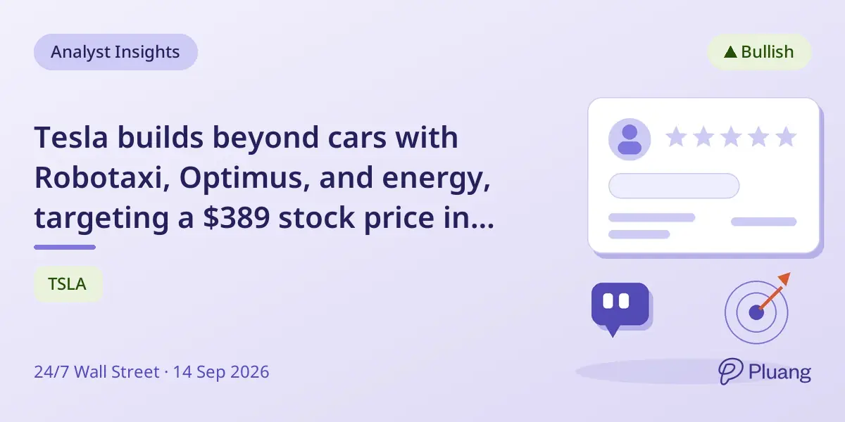 Tesla builds beyond cars with Robotaxi, Optimus, and energy, targeting a $389 stock price in 2026.