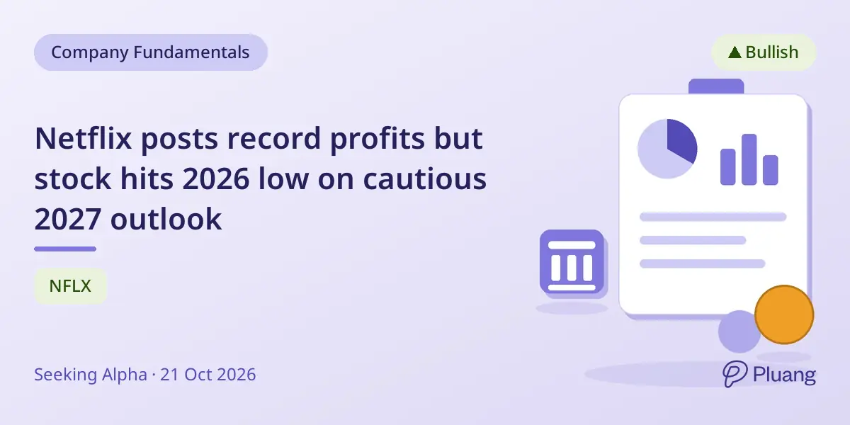 Netflix posts record profits but stock hits 2026 low on cautious 2027 outlook