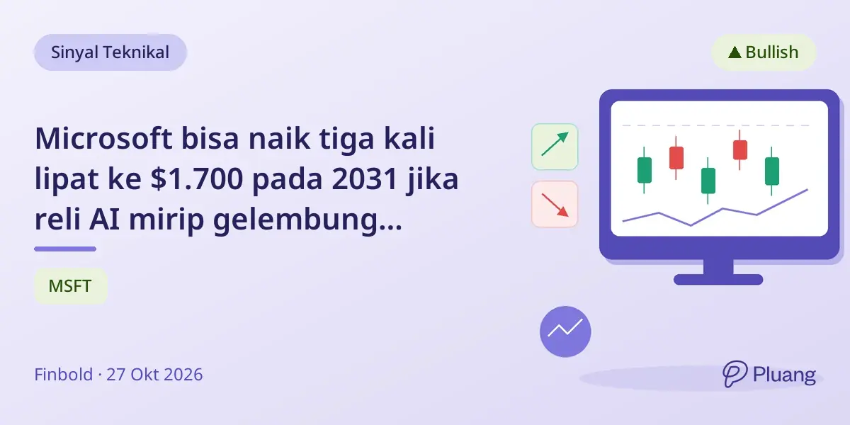 Microsoft bisa naik tiga kali lipat ke $1.700 pada 2031 jika reli AI mirip gelembung Dot-com.