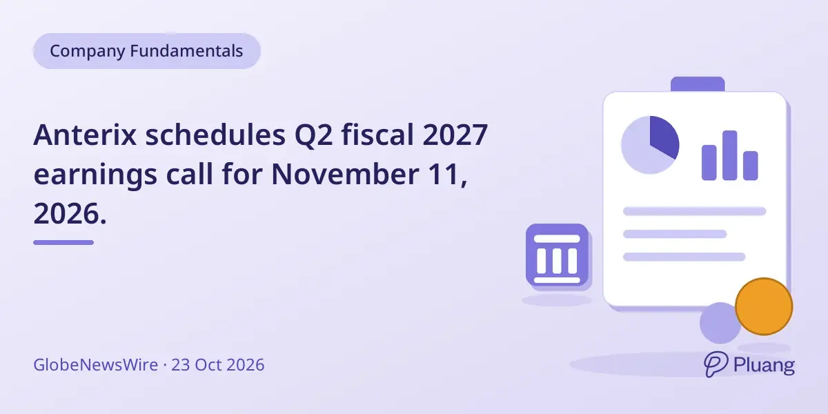 Anterix schedules Q2 fiscal 2027 earnings call for November 11, 2026.