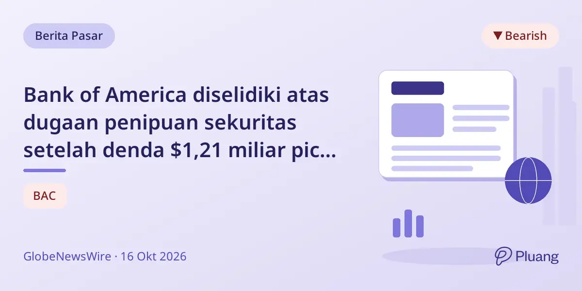 Bank of America diselidiki atas dugaan penipuan sekuritas setelah denda $1,21 miliar picu saham turun 4,76%