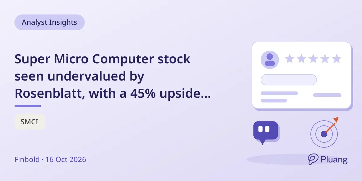Super Micro Computer stock seen undervalued by Rosenblatt, with a 45% upside despite recent 22% drop.