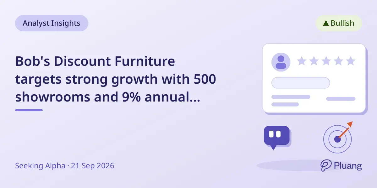 Bob's Discount Furniture targets strong growth with 500 showrooms and 9% annual revenue rise by 2035