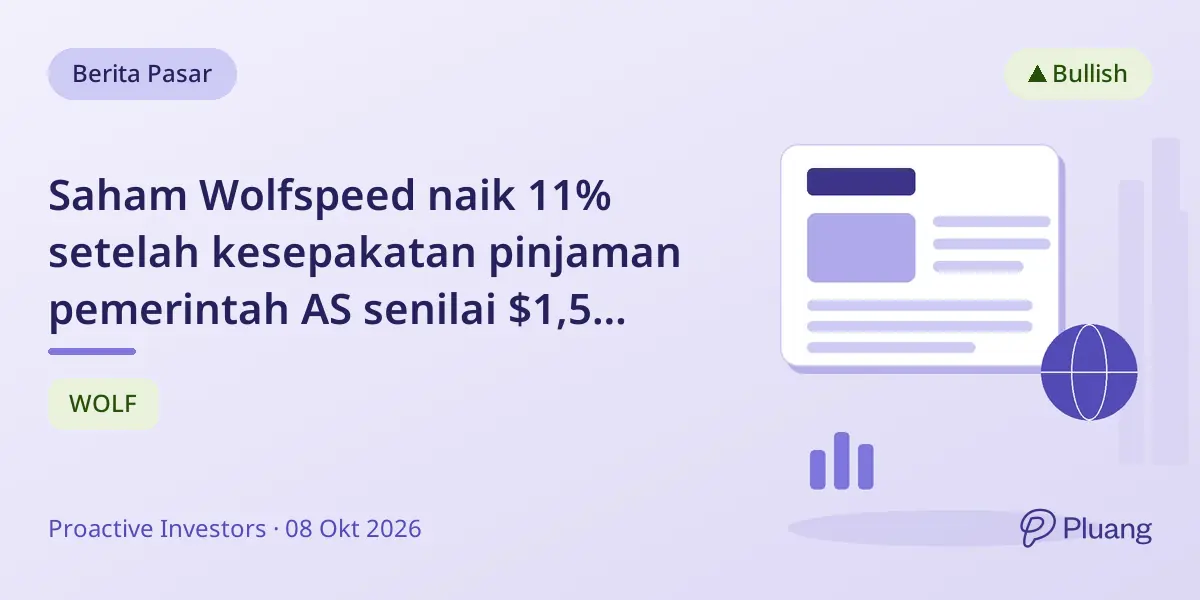 Saham Wolfspeed naik 11% setelah kesepakatan pinjaman pemerintah AS senilai $1,5 miliar