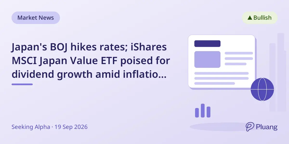 Japan's BOJ hikes rates; iShares MSCI Japan Value ETF poised for dividend growth amid inflation and rising rates.