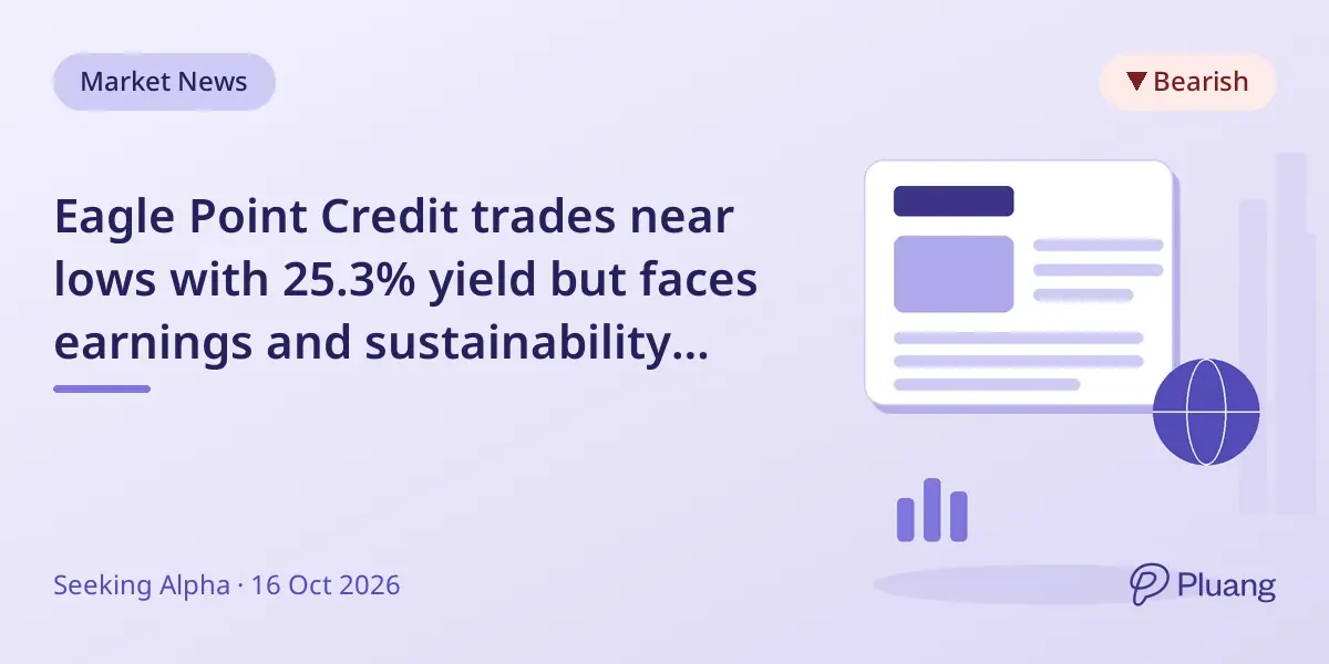 Eagle Point Credit trades near lows with 25.3% yield but faces earnings and sustainability concerns.