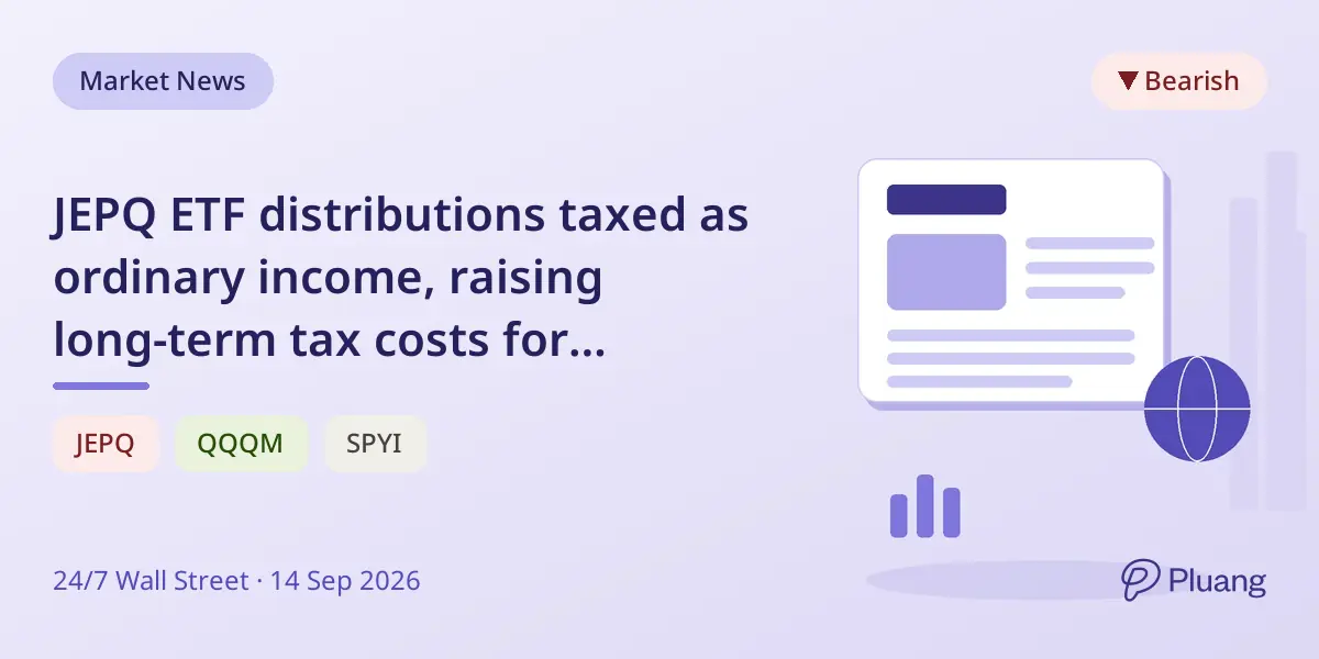JEPQ ETF distributions taxed as ordinary income, raising long-term tax costs for investors.
