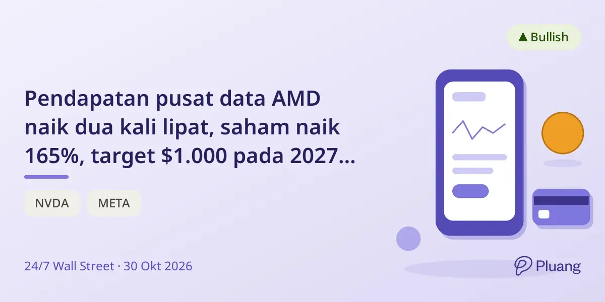Pendapatan pusat data AMD naik dua kali lipat, saham naik 165%, target $1.000 pada 2027 didorong permintaan AI kuat.