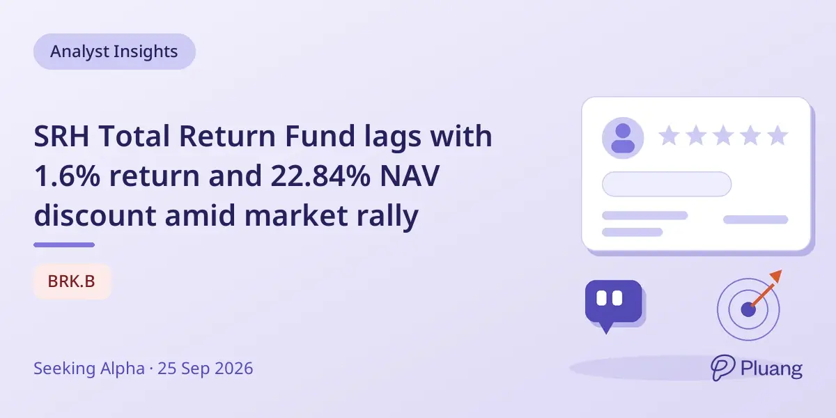SRH Total Return Fund lags with 1.6% return and 22.84% NAV discount amid market rally