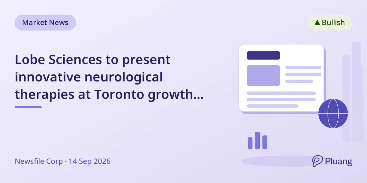 Lobe Sciences to present innovative neurological therapies at Toronto growth summit