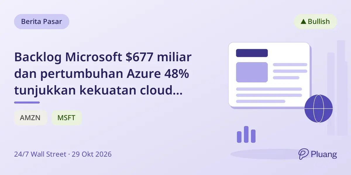 Backlog Microsoft $677 miliar dan pertumbuhan Azure 48% tunjukkan kekuatan cloud meski saham tertinggal S&P 500.