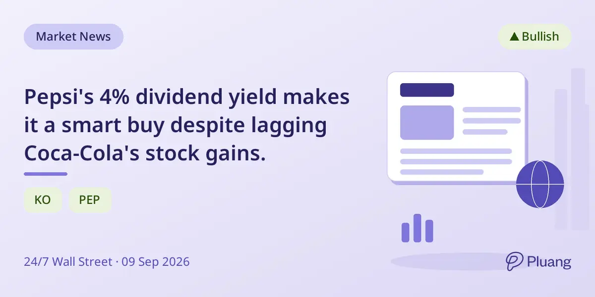 Pepsi's 4% dividend yield makes it a smart buy despite lagging Coca-Cola's stock gains.
