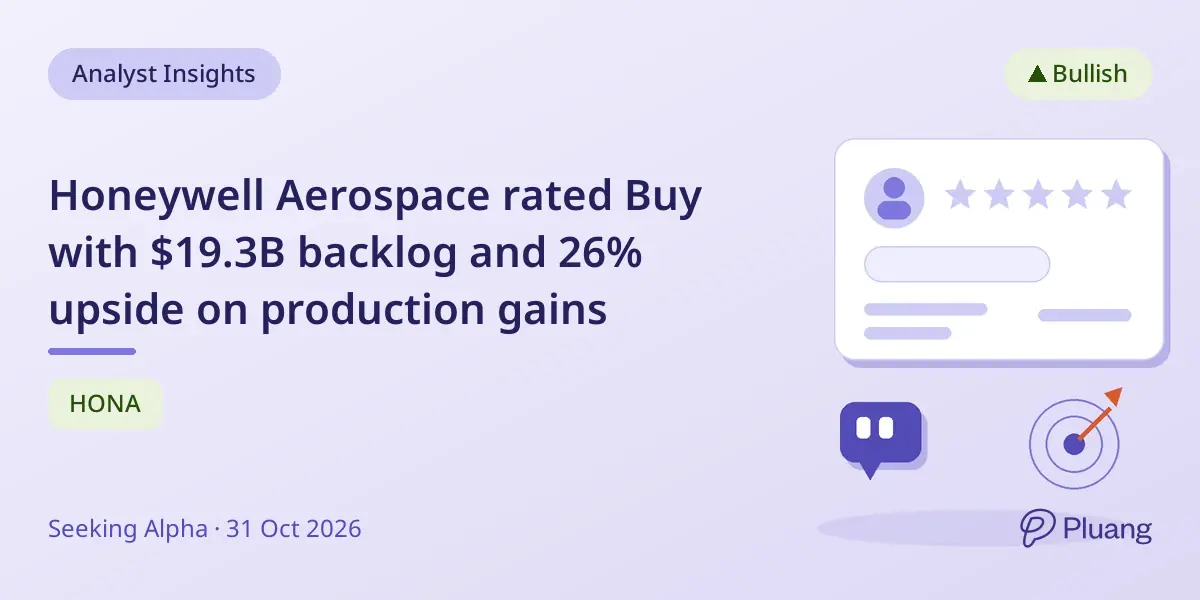 Honeywell Aerospace rated Buy with $19.3B backlog and 26% upside on production gains