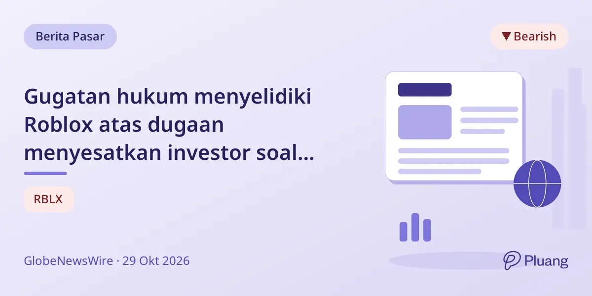 Gugatan hukum menyelidiki Roblox atas dugaan menyesatkan investor soal dampak verifikasi usia.