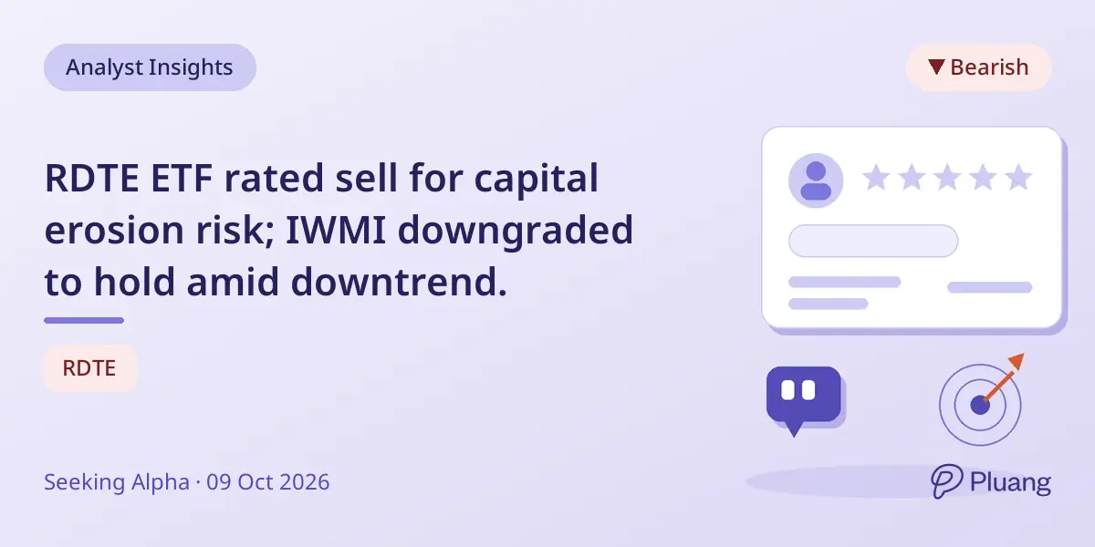 RDTE ETF rated sell for capital erosion risk; IWMI downgraded to hold amid downtrend.