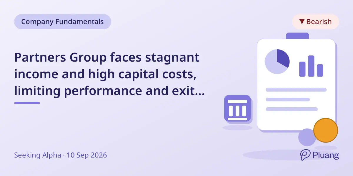 Partners Group faces stagnant income and high capital costs, limiting performance and exit prospects.