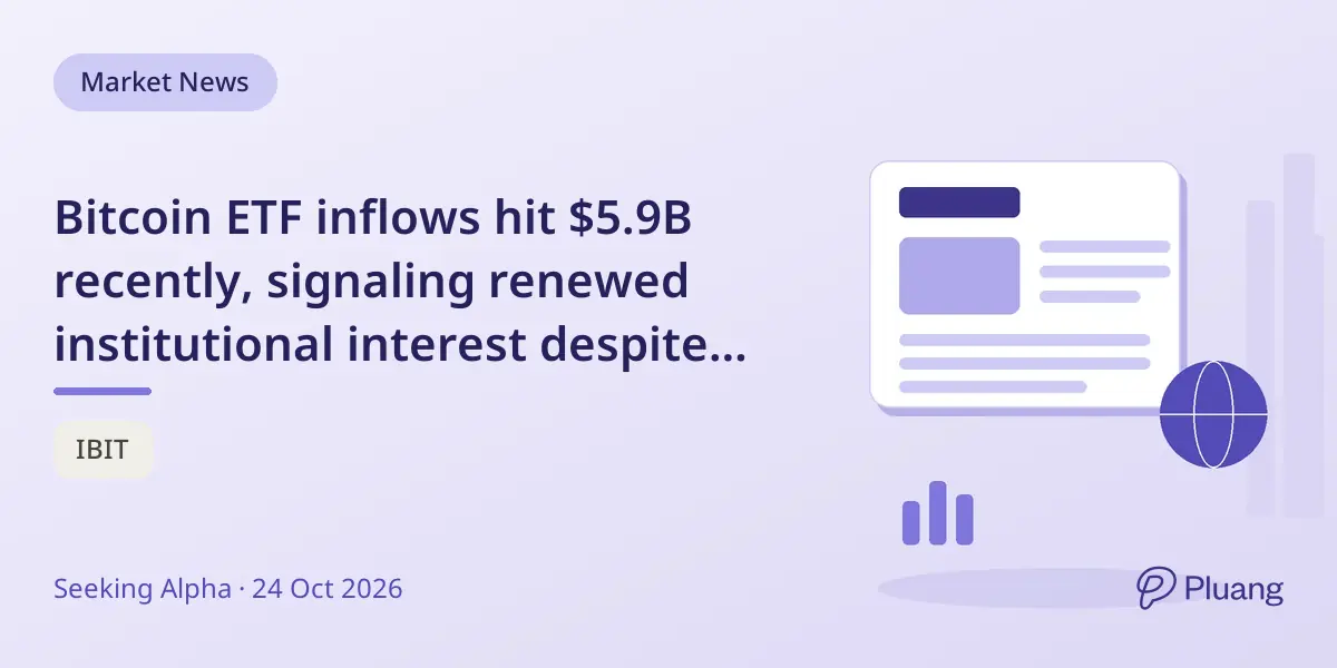 Bitcoin ETF inflows hit $5.9B recently, signaling renewed institutional interest despite price dips.