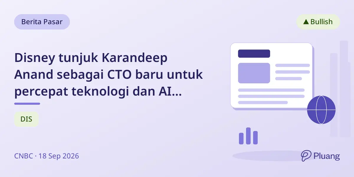 Disney tunjuk Karandeep Anand sebagai CTO baru untuk percepat teknologi dan AI perusahaan.