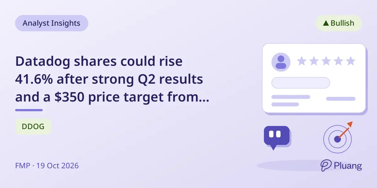 Datadog shares could rise 41.6% after strong Q2 results and a $350 price target from Bernstein.