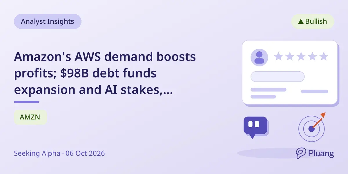 Amazon's AWS demand boosts profits; $98B debt funds expansion and AI stakes, outlook remains strong.