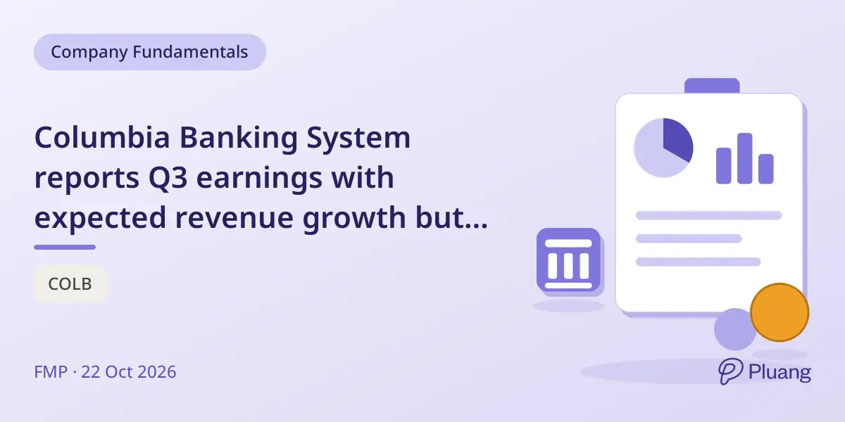 Columbia Banking System reports Q3 earnings with expected revenue growth but lower profit per share.