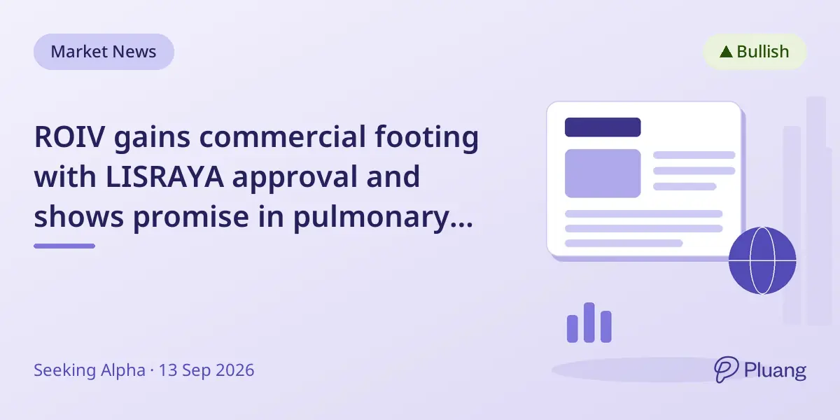ROIV gains commercial footing with LISRAYA approval and shows promise in pulmonary and immunology drugs.