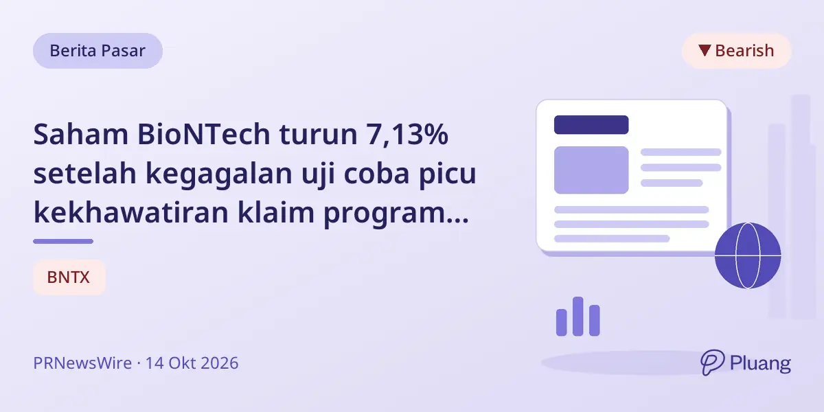 Saham BioNTech turun 7,13% setelah kegagalan uji coba picu kekhawatiran klaim program onkologi