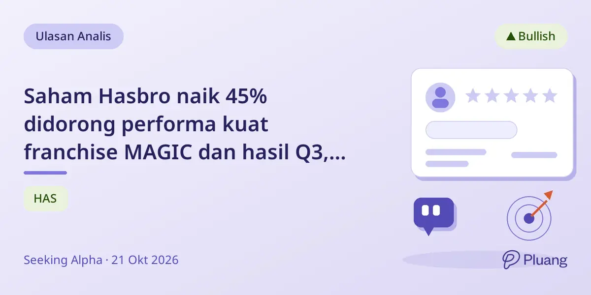Saham Hasbro naik 45% didorong performa kuat franchise MAGIC dan hasil Q3, target harga $120.