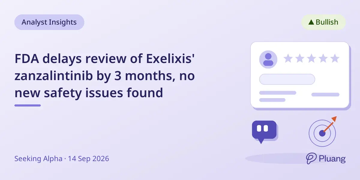 FDA delays review of Exelixis' zanzalintinib by 3 months, no new safety issues found