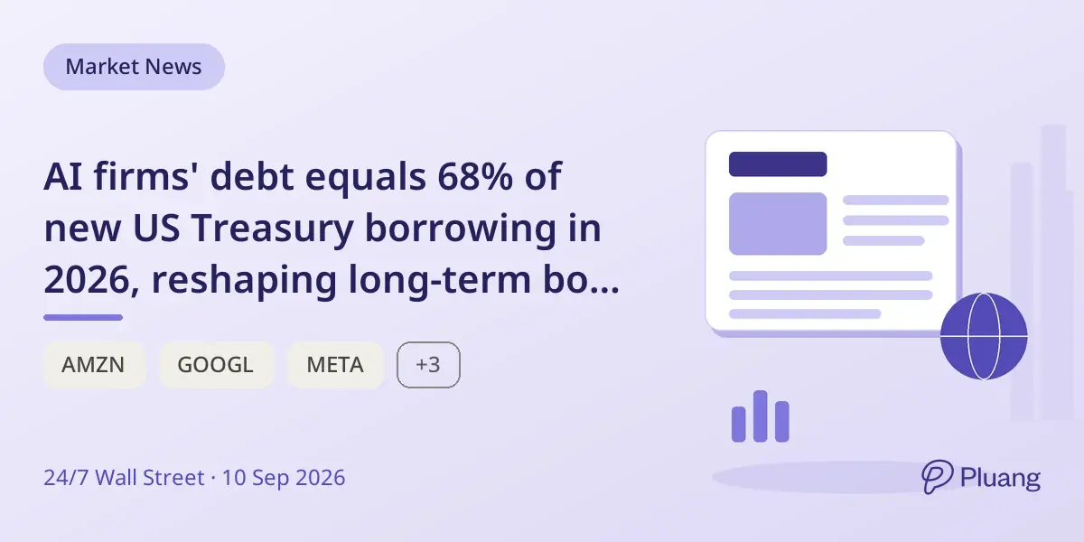AI firms' debt equals 68% of new US Treasury borrowing in 2026, reshaping long-term bond markets.