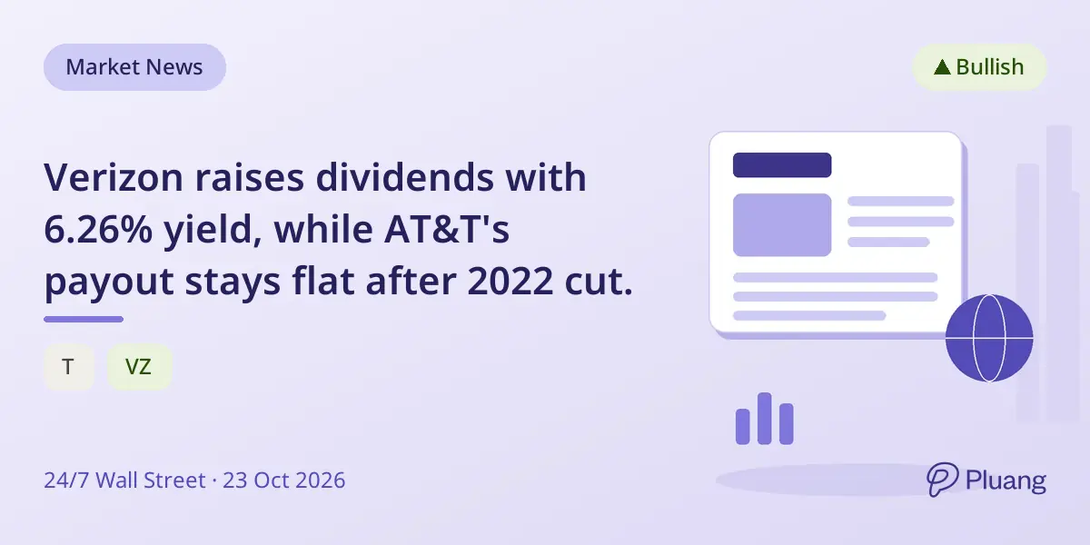 Verizon raises dividends with 6.26% yield, while AT&T's payout stays flat after 2022 cut.