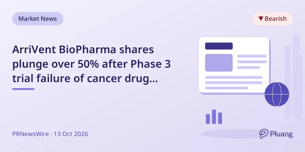 ArriVent BioPharma shares plunge over 50% after Phase 3 trial failure of cancer drug firmonertinib