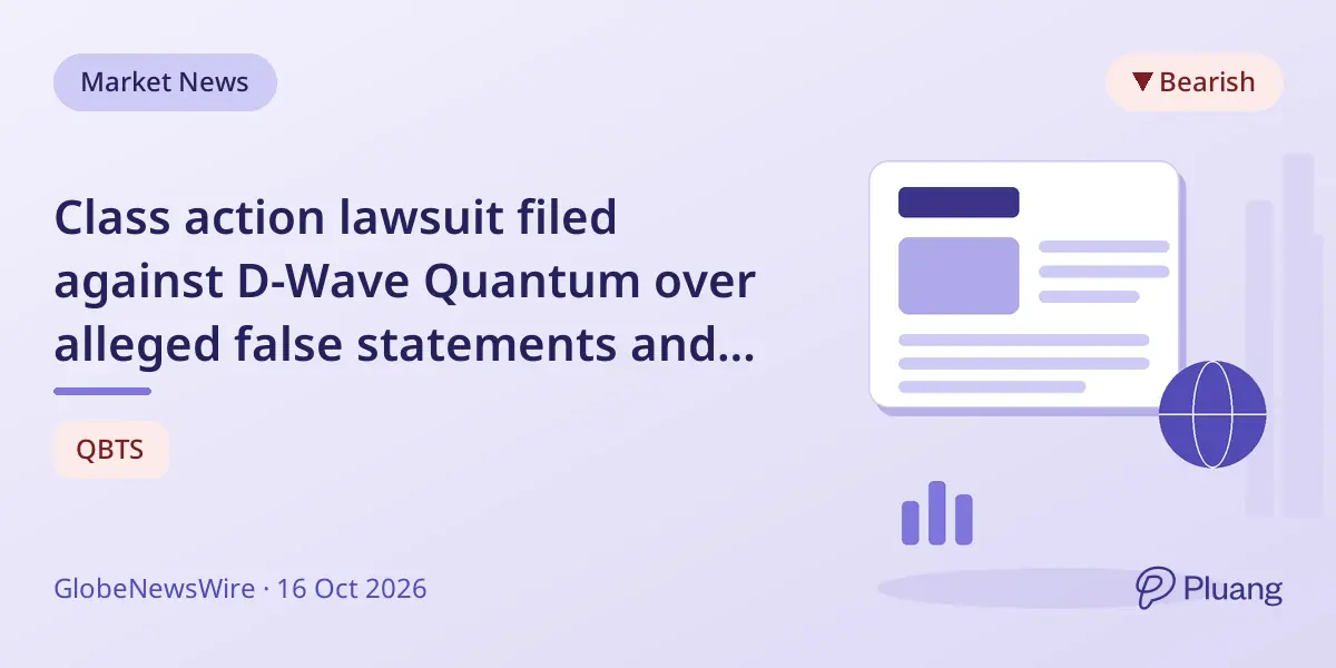 Class action lawsuit filed against D-Wave Quantum over alleged false statements and stock drops in 2026