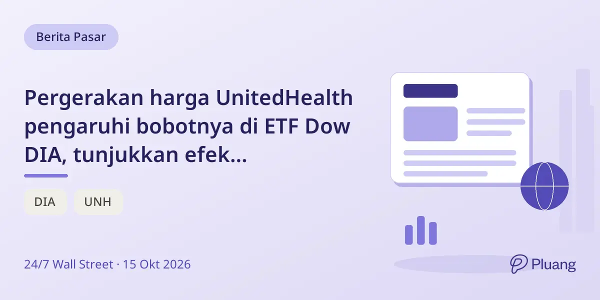 Pergerakan harga UnitedHealth pengaruhi bobotnya di ETF Dow DIA, tunjukkan efek price-weighting.